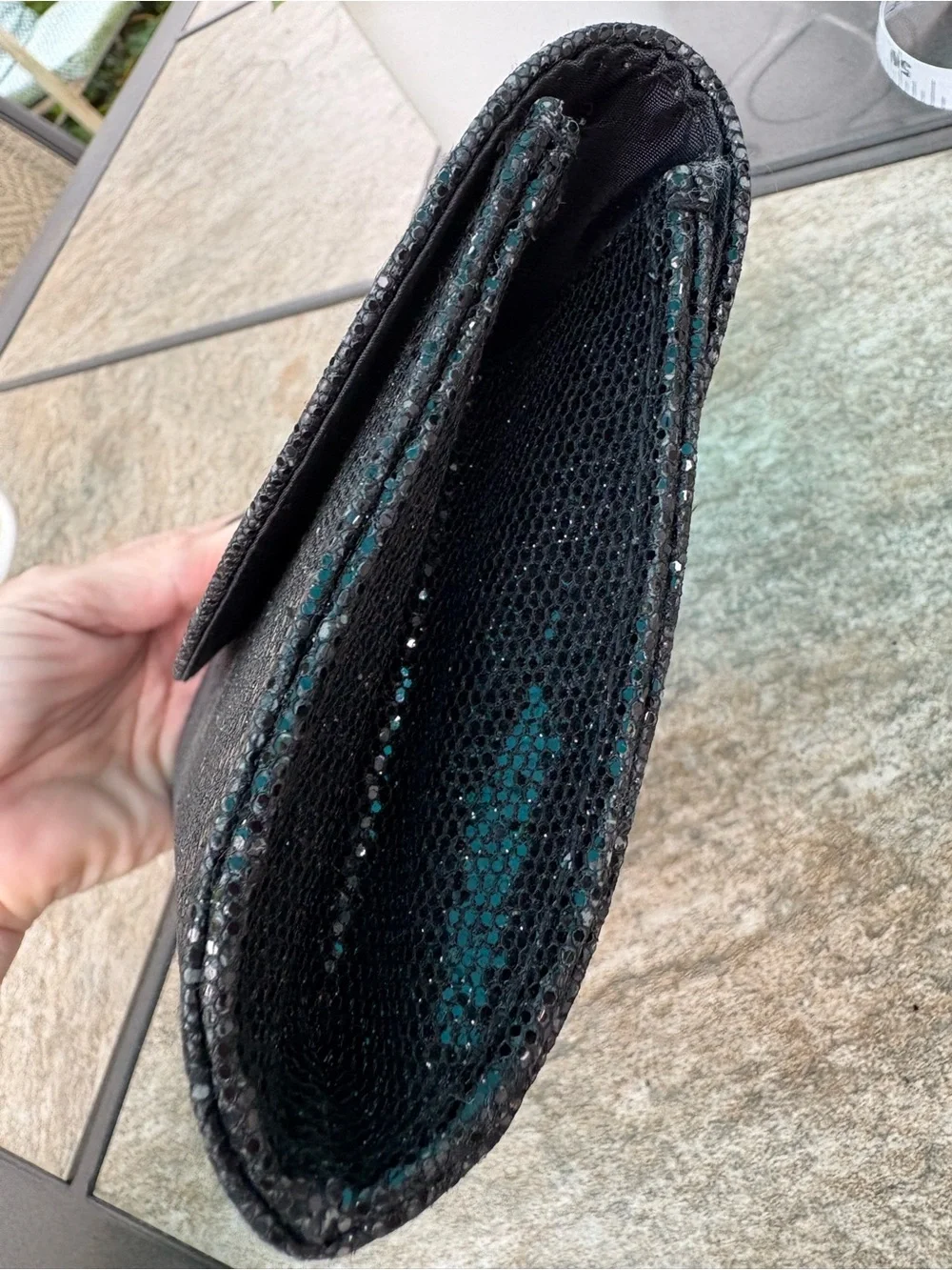 Jimmy Choo Black Sparkle Flap Clutch
